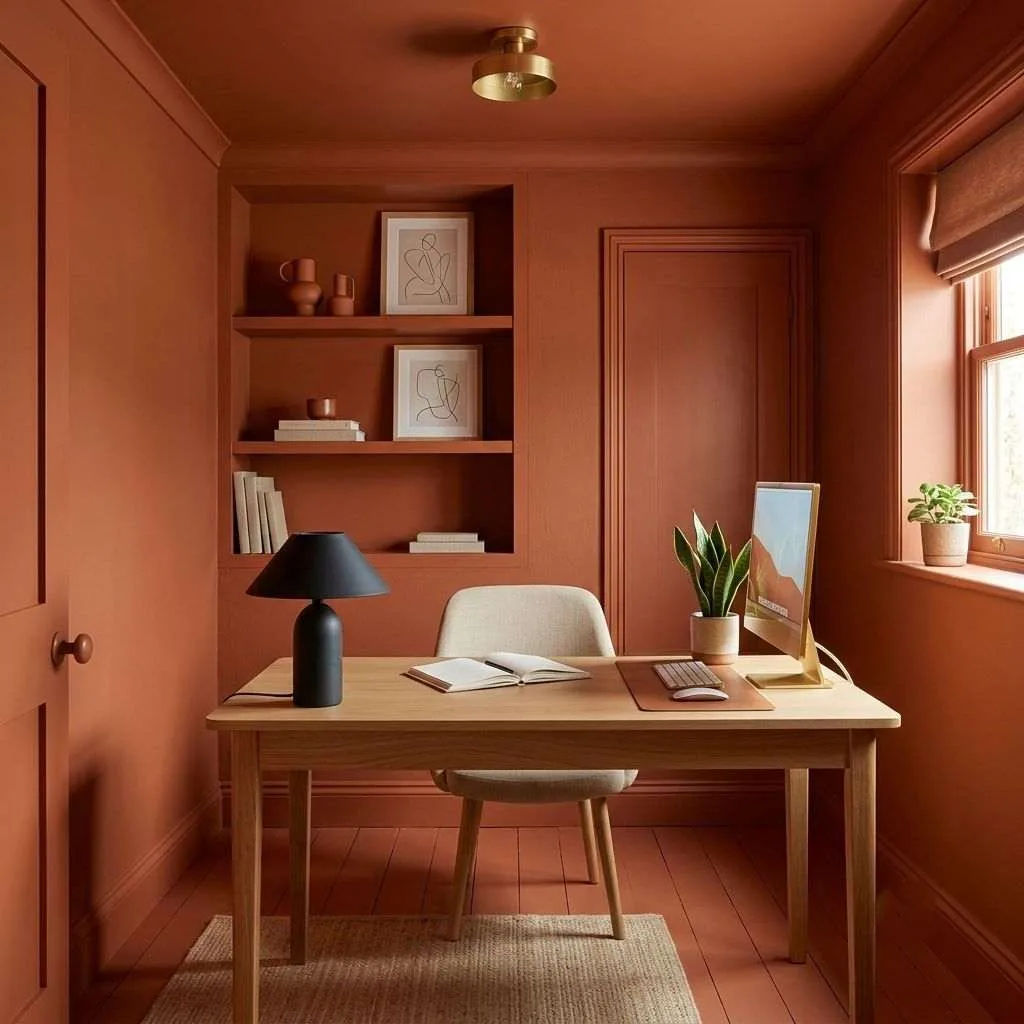 18 Home Office Ideas for Women: Create Your Dream Workspace 15 The Color Drenching Statement Office