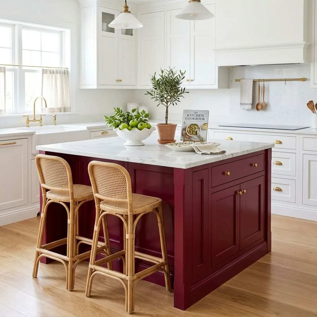 Paint Only the Island for a Pop of Color