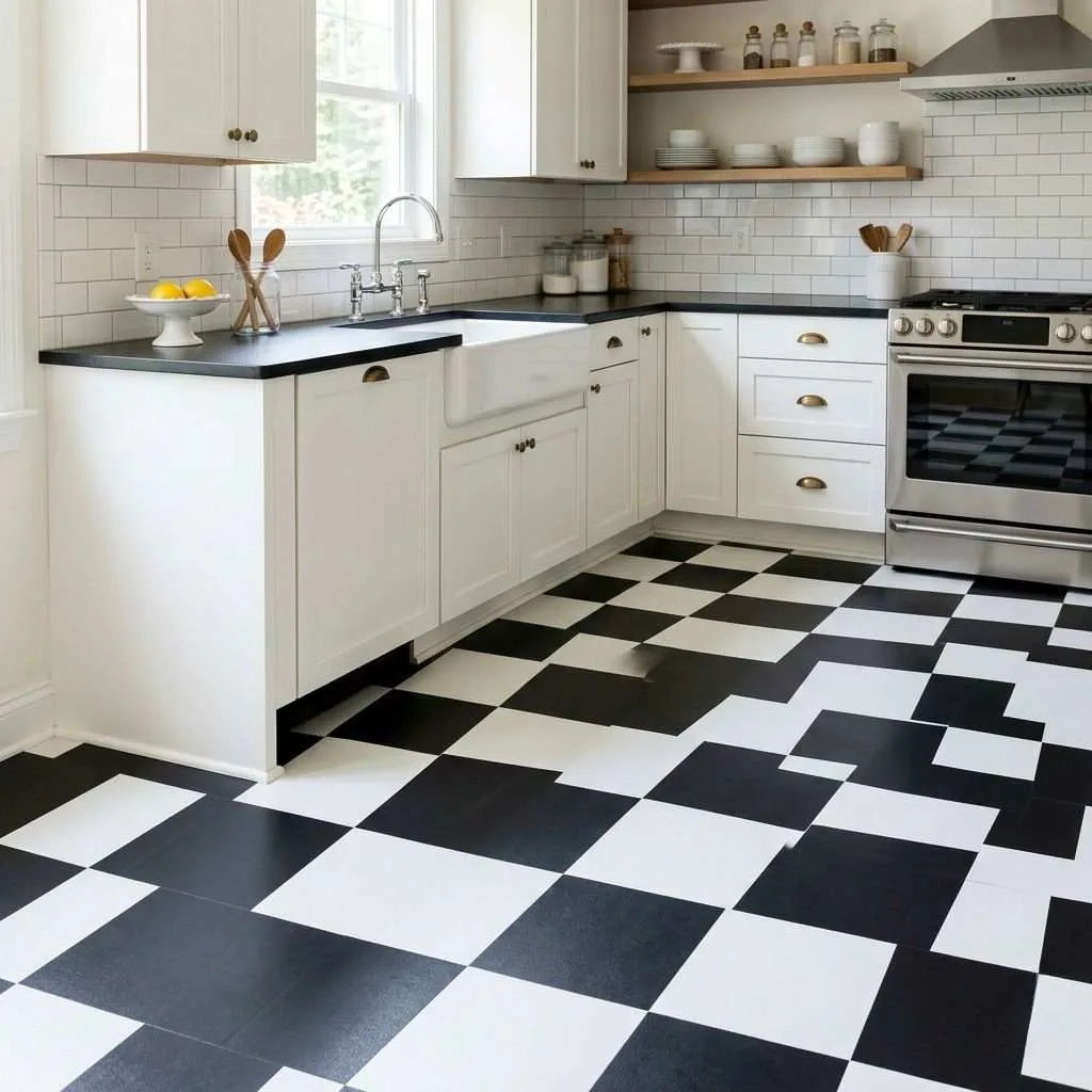 Checkered Black and White Vinyl
