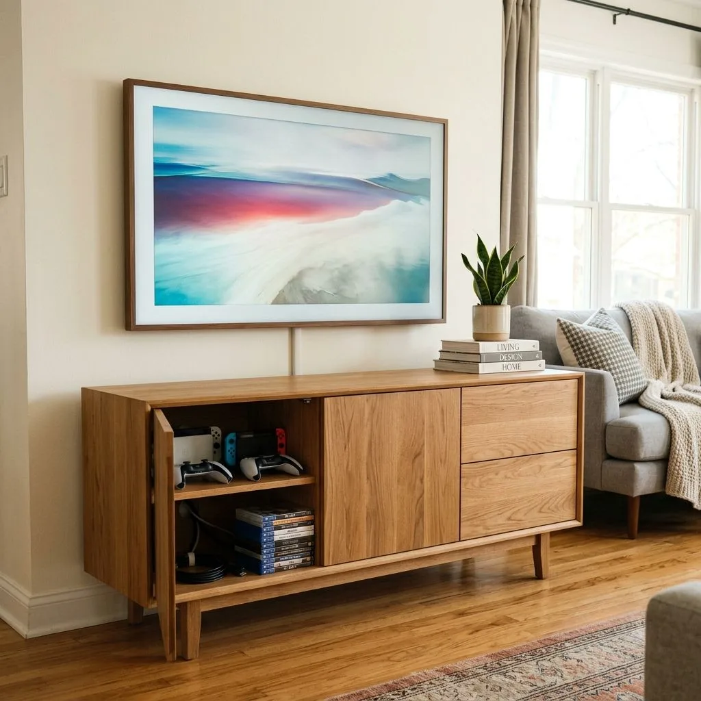 15 Living Room Organization Ideas That Will Transform Your Space 5 Use a Media Console With Hidden Storage