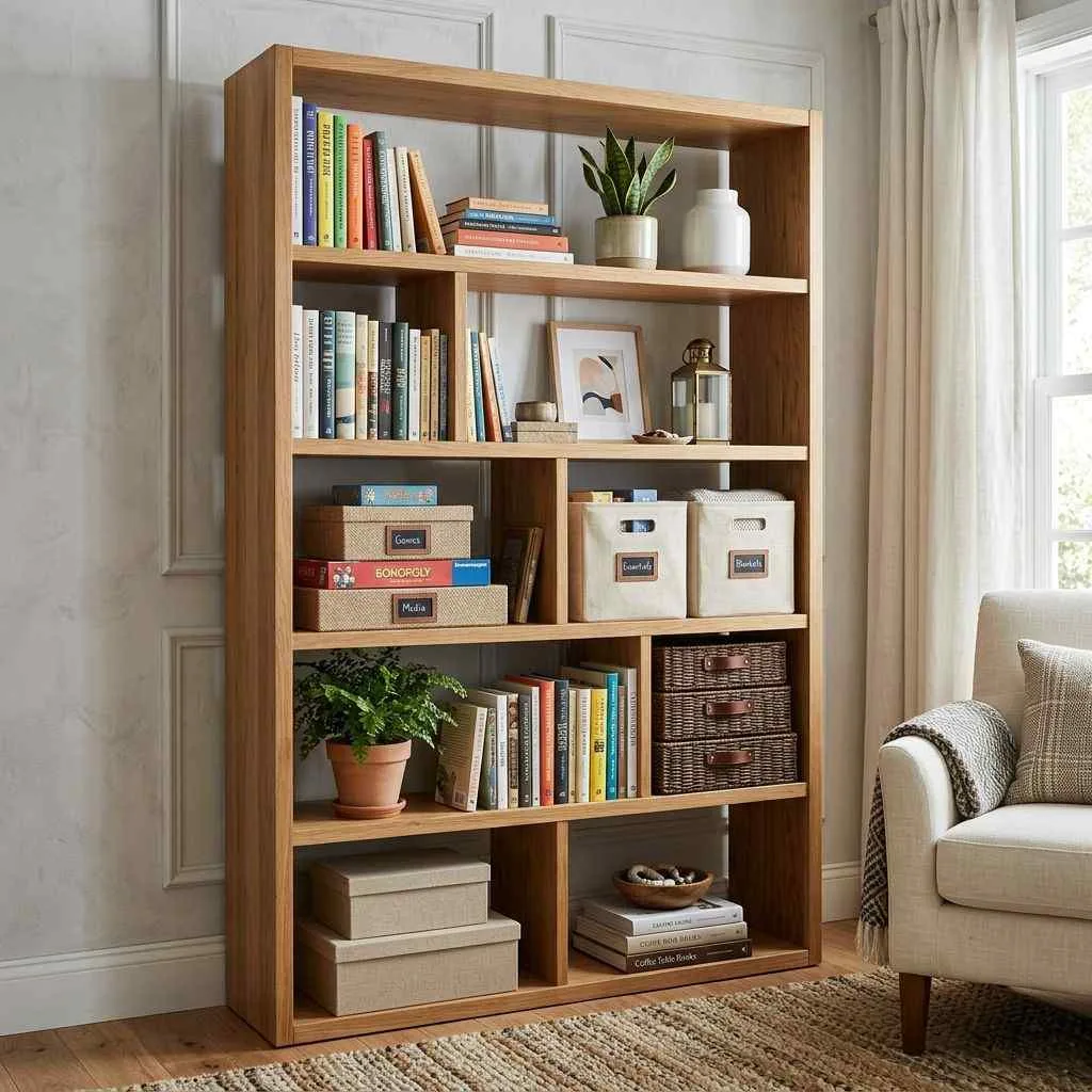 15 Living Room Organization Ideas That Will Transform Your Space 6 Invest in a Bookshelf That Does Double Duty