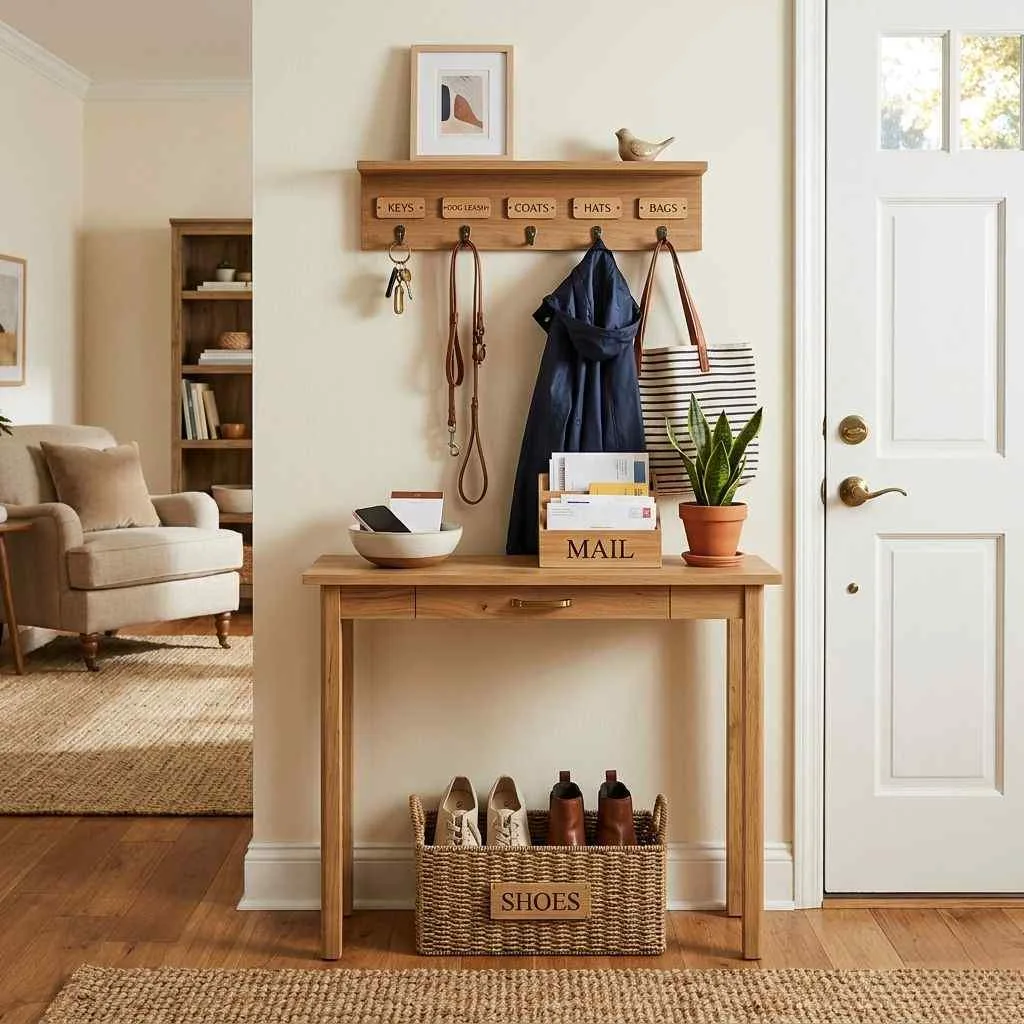 15 Living Room Organization Ideas That Will Transform Your Space 4 Create a Dedicated "Drop Zone" Near the Entrance