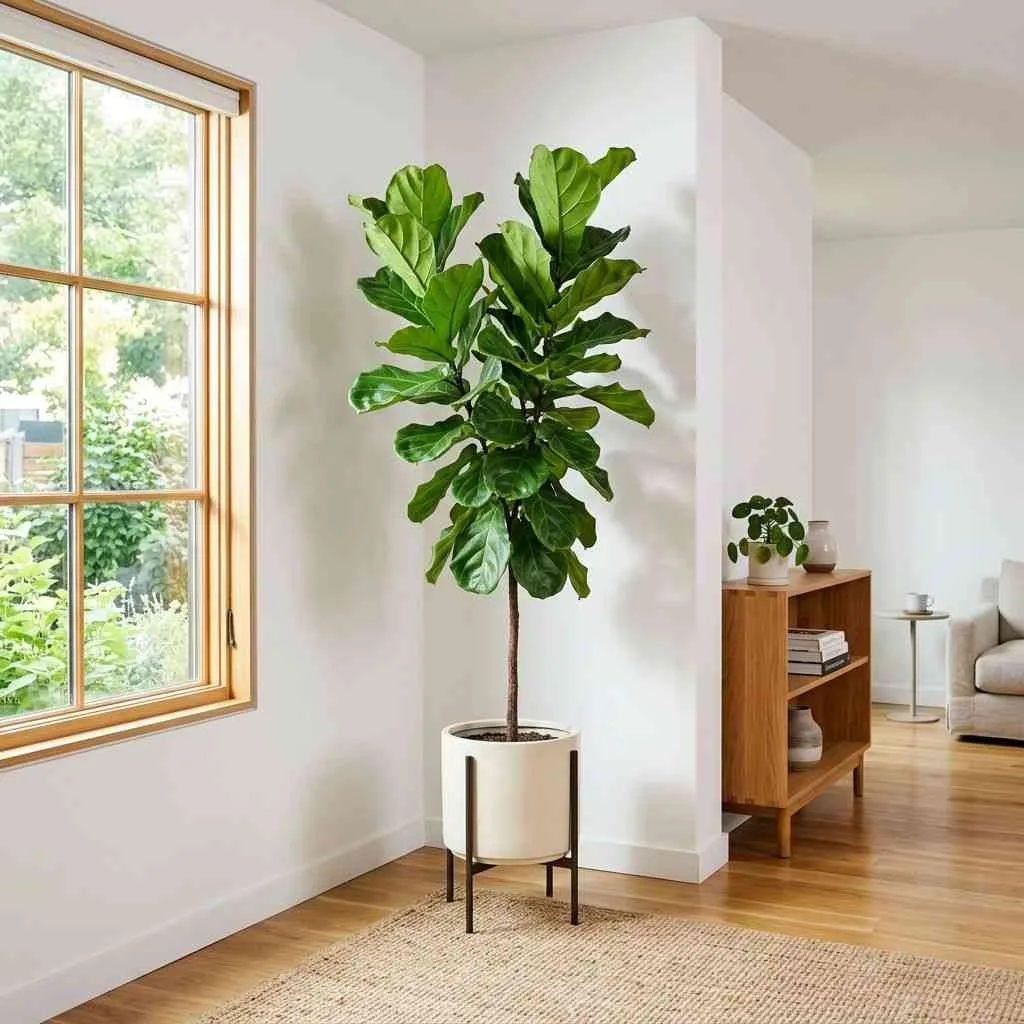 15 Living Room Plants Decor Ideas That'll Transform Your Space 2 Statement Fiddle Leaf Fig in the Corner