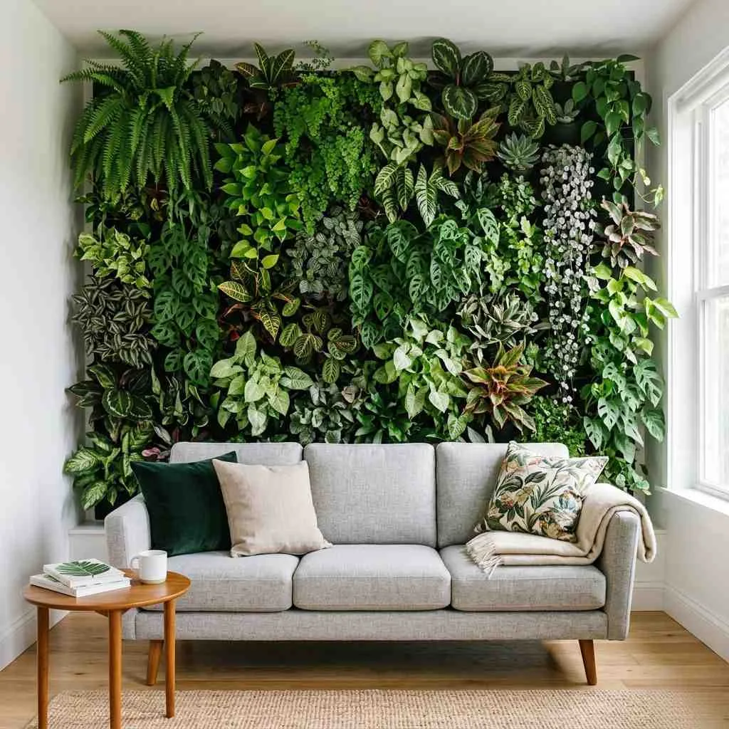 15 Living Room Plants Decor Ideas That'll Transform Your Space 13 Plant Wall with Vertical Garden