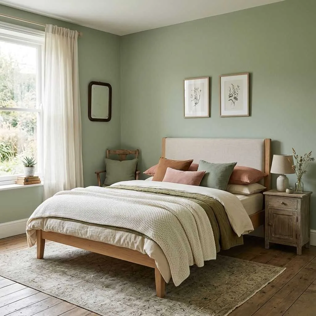 15 Modern Cottage Bedroom Decor Ideas 9 Soft Sage Green Color Palette