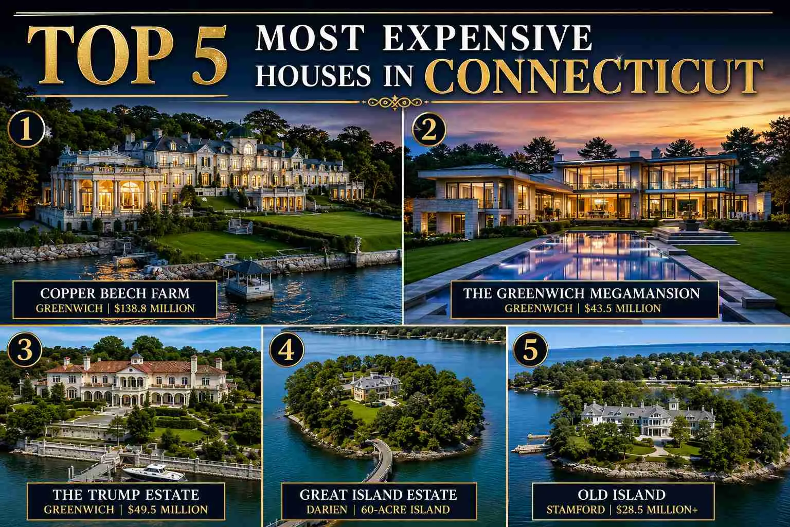Top 5 Most Expensive Houses in Connecticut: Inside the Most Luxurious Celebrity Homes 1 Most Expensive Houses in Connecticut