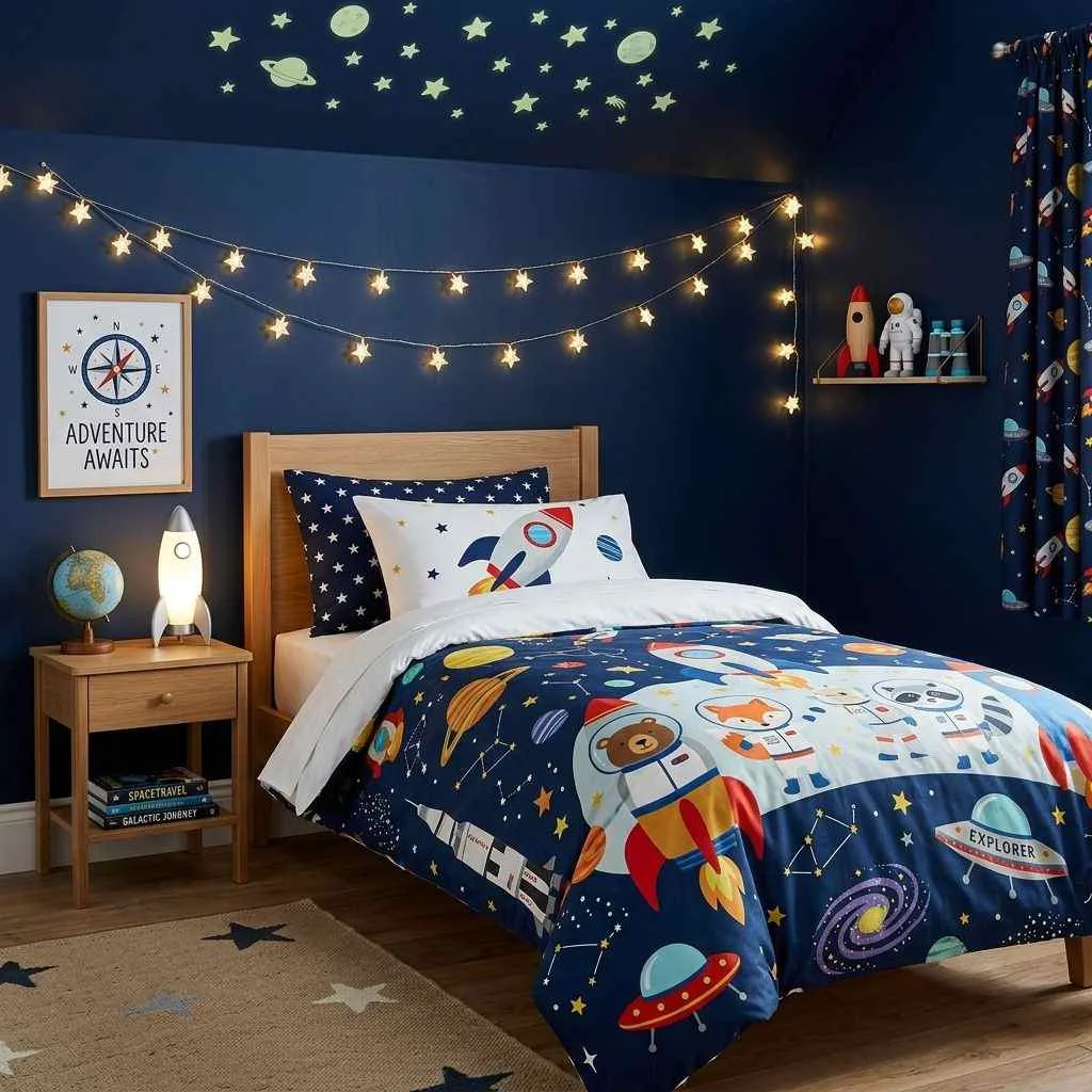 15 Navy Blue Bedroom Ideas That'll Make You Never Want to Leave Your Room 11 Navy Blue Kids' Bedroom Adventure Theme