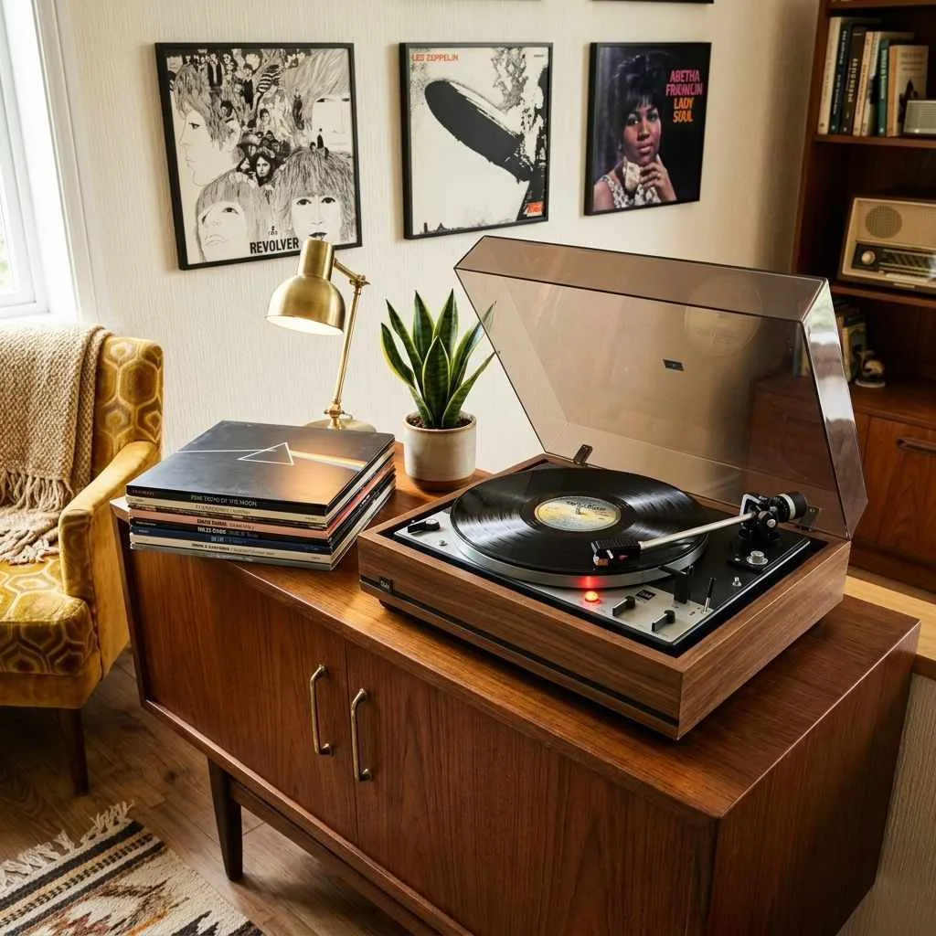 Display a Vintage Record Player as a Focal Point