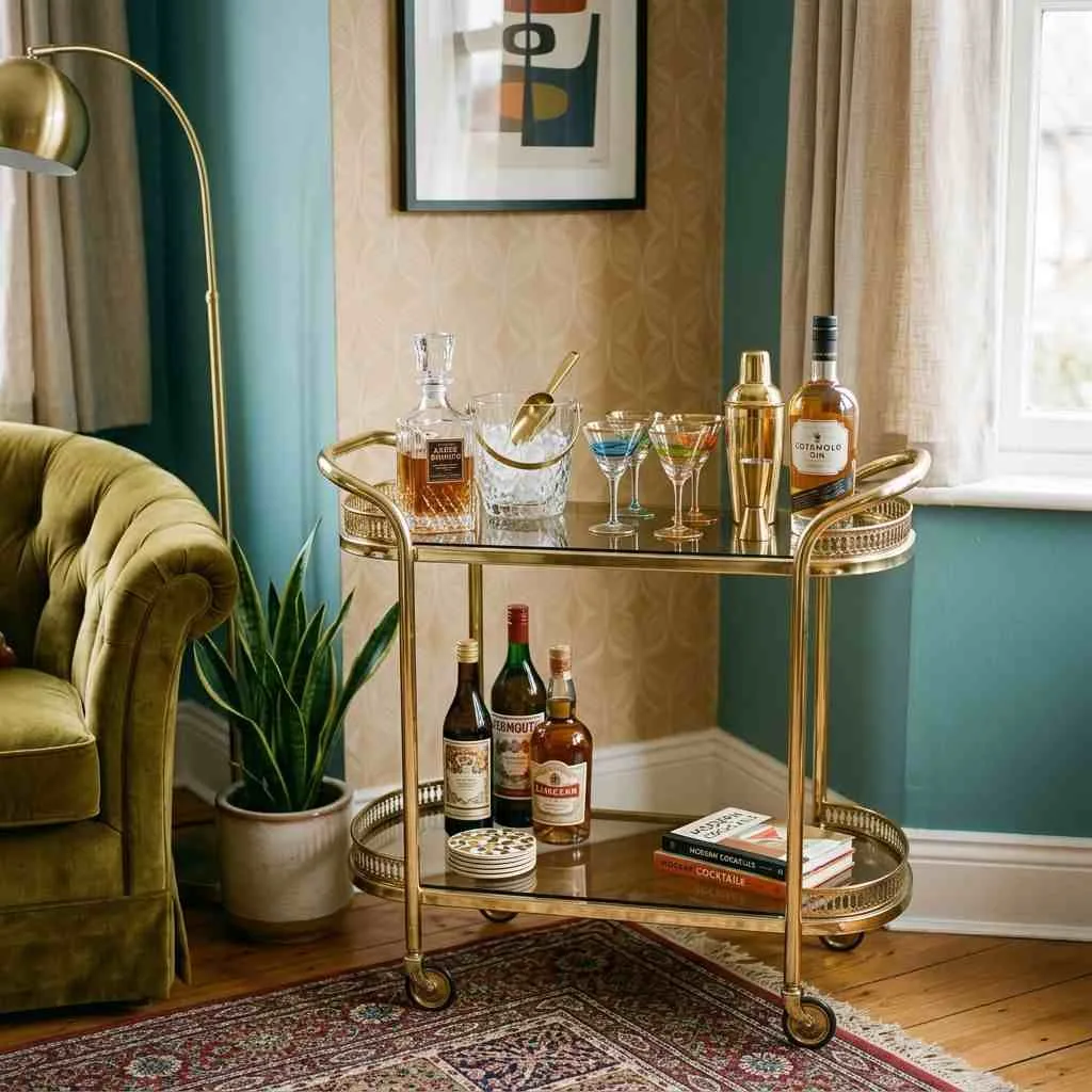 Add a Retro Bar Cart to Your Space