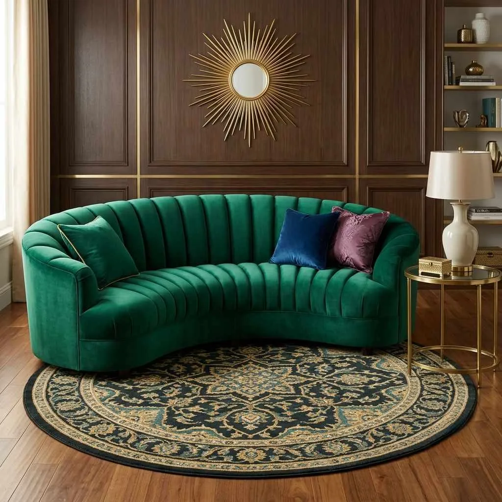 Opt for a Curved, Velvet Sofa