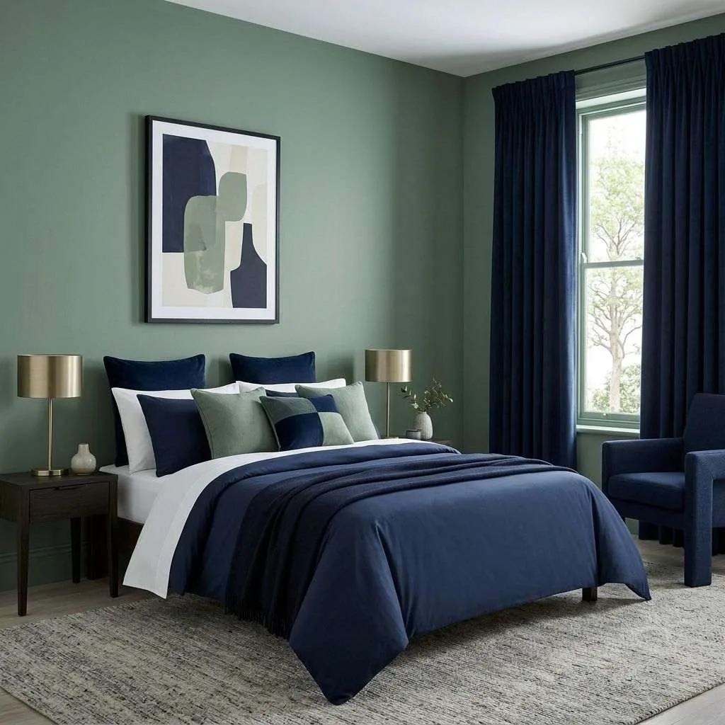 Sage Green and Navy Blue for a Bold, Tailored Look