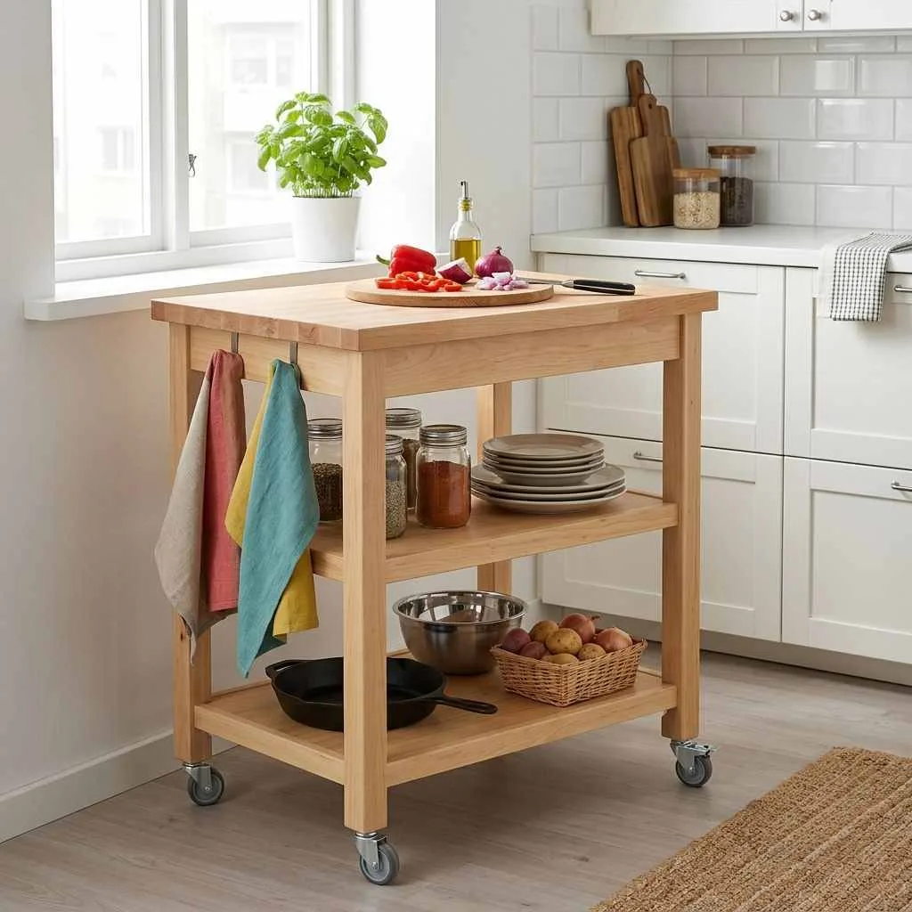 15 Small Kitchen Ideas for Apartments 4 Invest in a Rolling Kitchen Cart