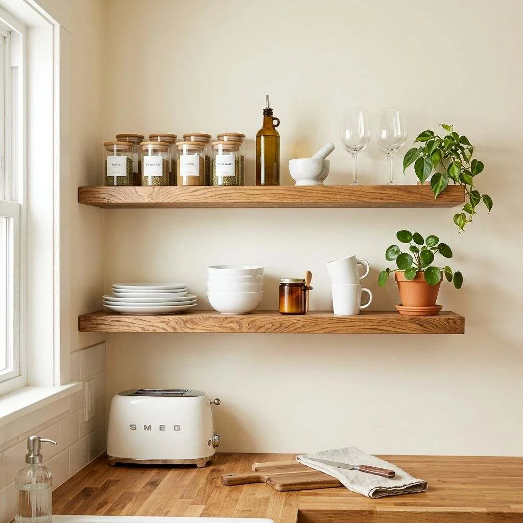 15 Small Kitchen Ideas for Apartments 2 Go Vertical with Open Shelving