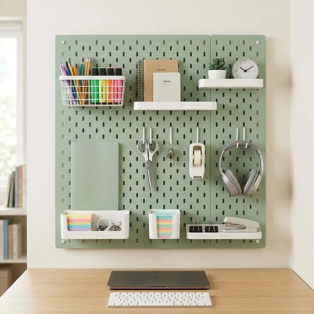 16 Study Room Ideas to Transform Your Learning Space 16 The Pegboard Organization Wall