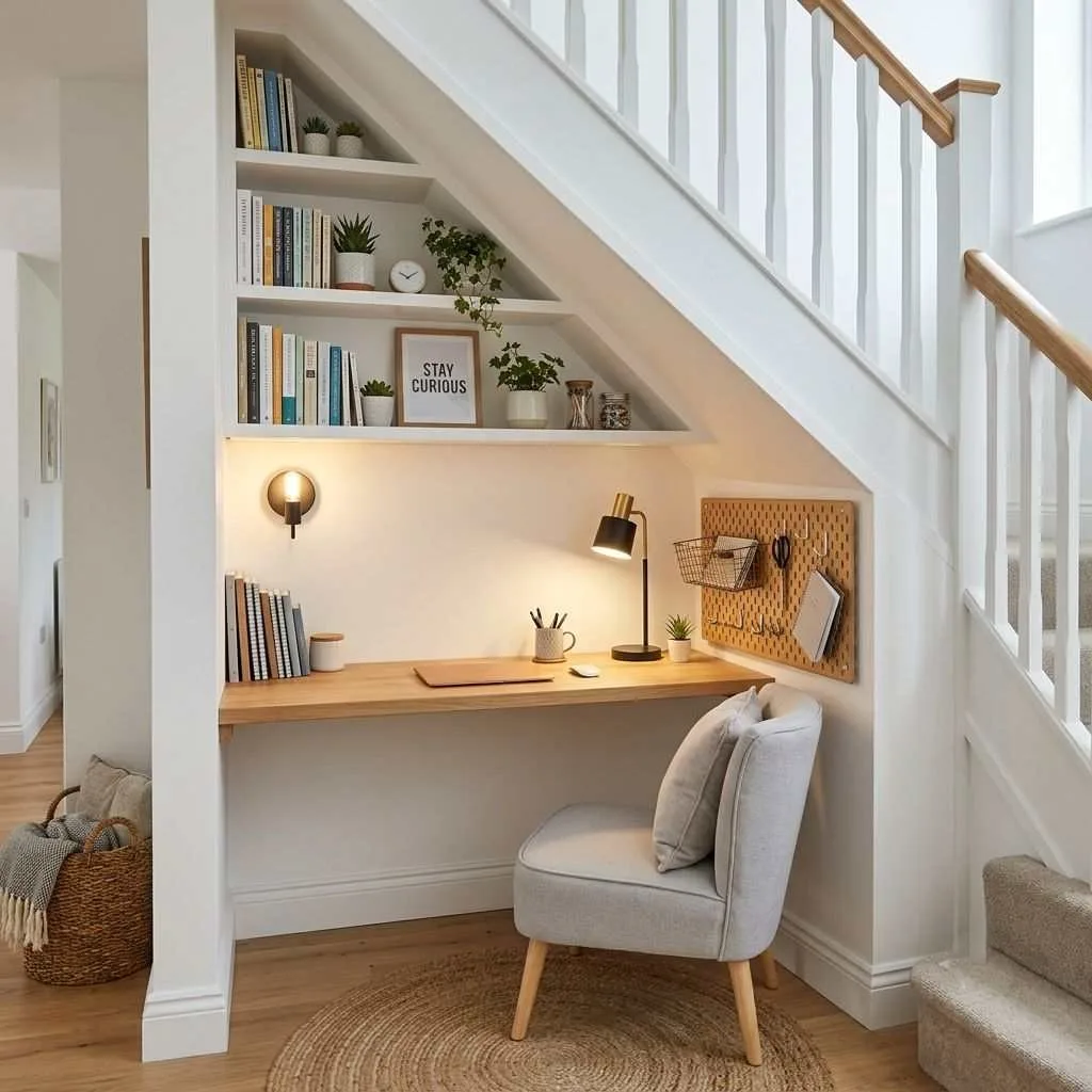 16 Study Room Ideas to Transform Your Learning Space 13 The Under-Stair Study Nook
