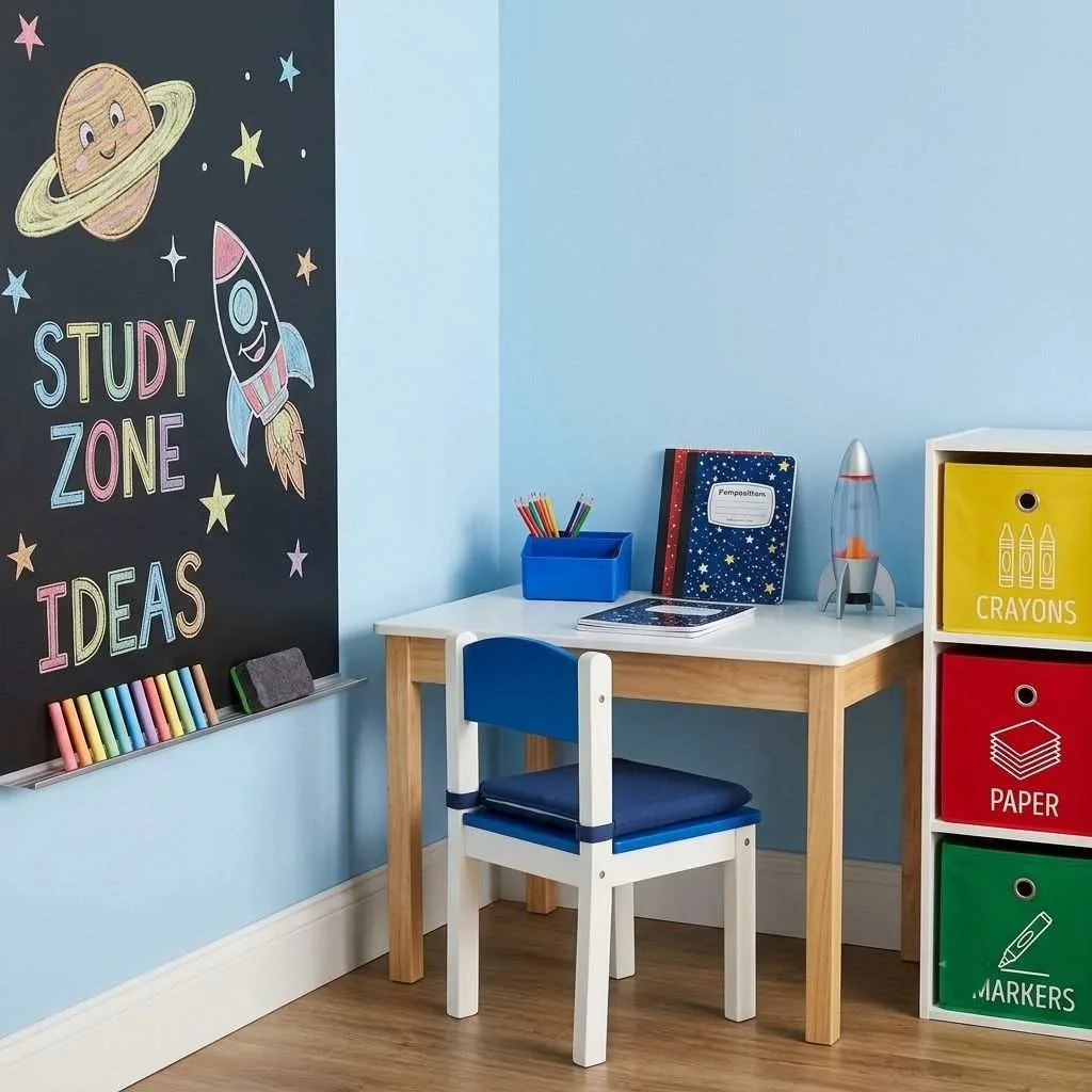16 Study Room Ideas to Transform Your Learning Space 11 The Kids' Creative Study Zone