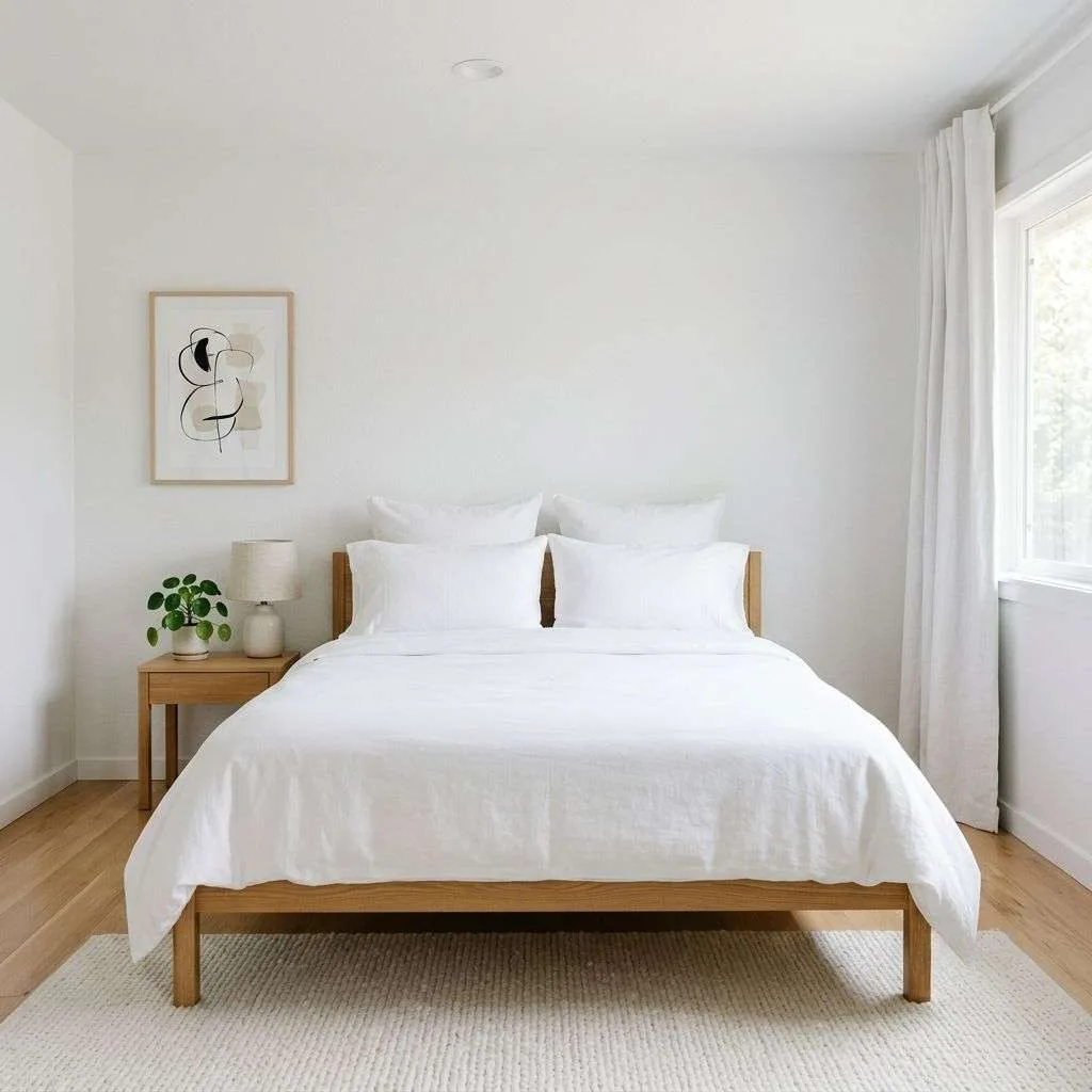 Aesthetic Minimalist White Bedroom