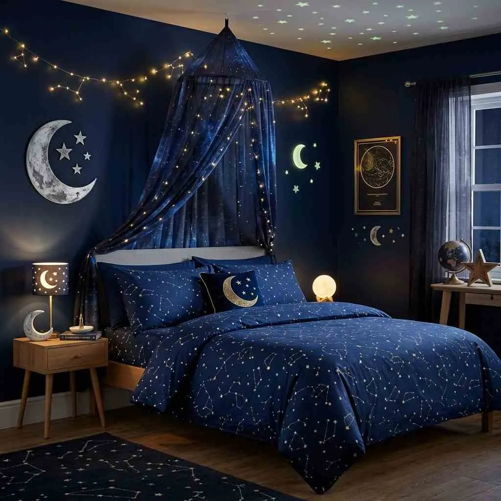 Celestial Moon and Stars Bedroom