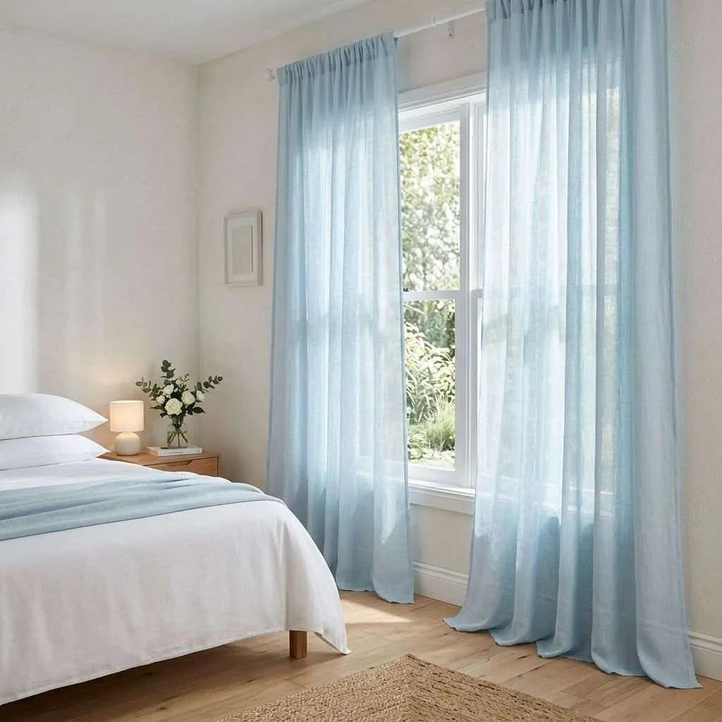15 Stunning Soft Blue Bedroom Decor Ideas 6 Ice Blue Curtains That Let the Light Dance In