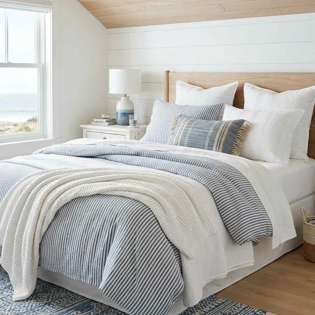 16 Summer Home Decor Ideas to Refresh Your Space 4 Layer In Coastal-Inspired Textiles
