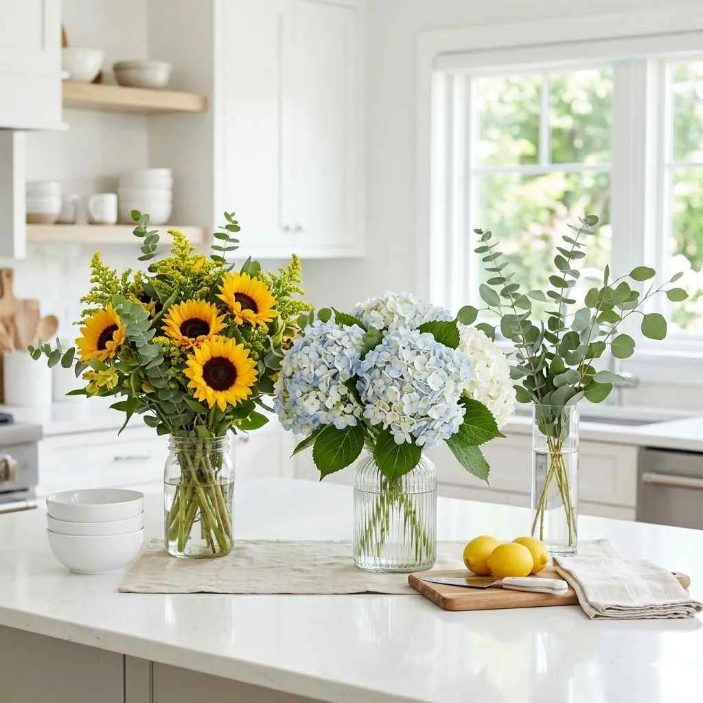 16 Summer Home Decor Ideas to Refresh Your Space 3 Bring In Fresh Botanical Arrangements