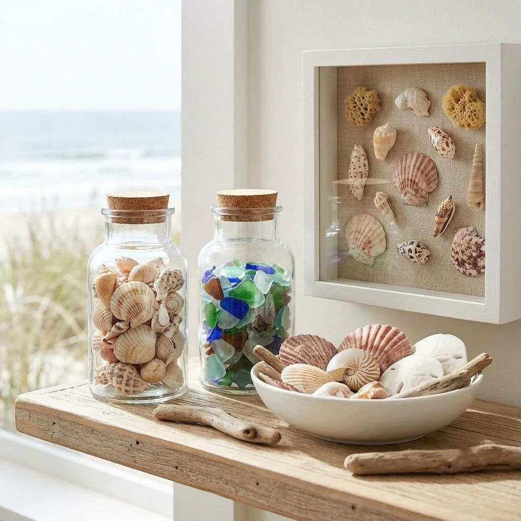 16 Summer Home Decor Ideas to Refresh Your Space 12 Display Seashells and Beach Finds
