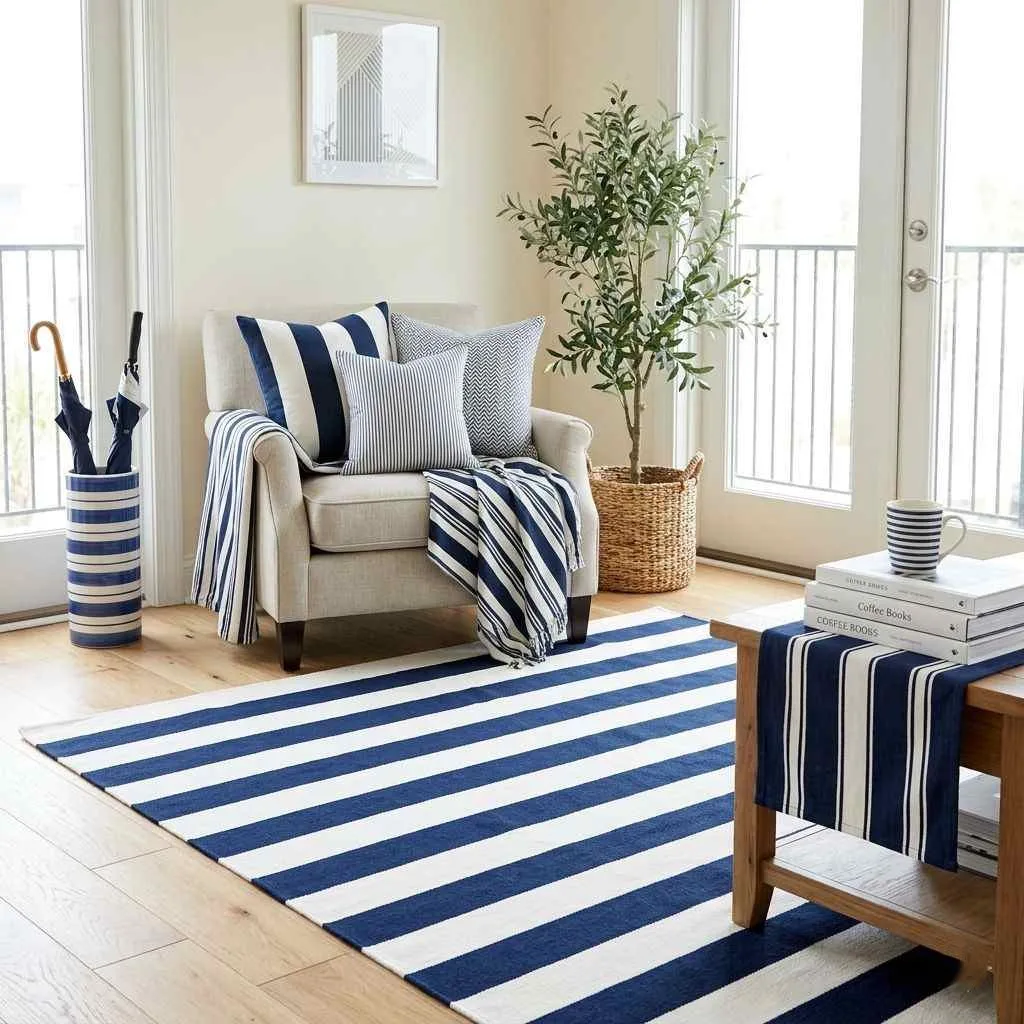 16 Summer Home Decor Ideas to Refresh Your Space 11 Incorporate Striped Patterns Throughout