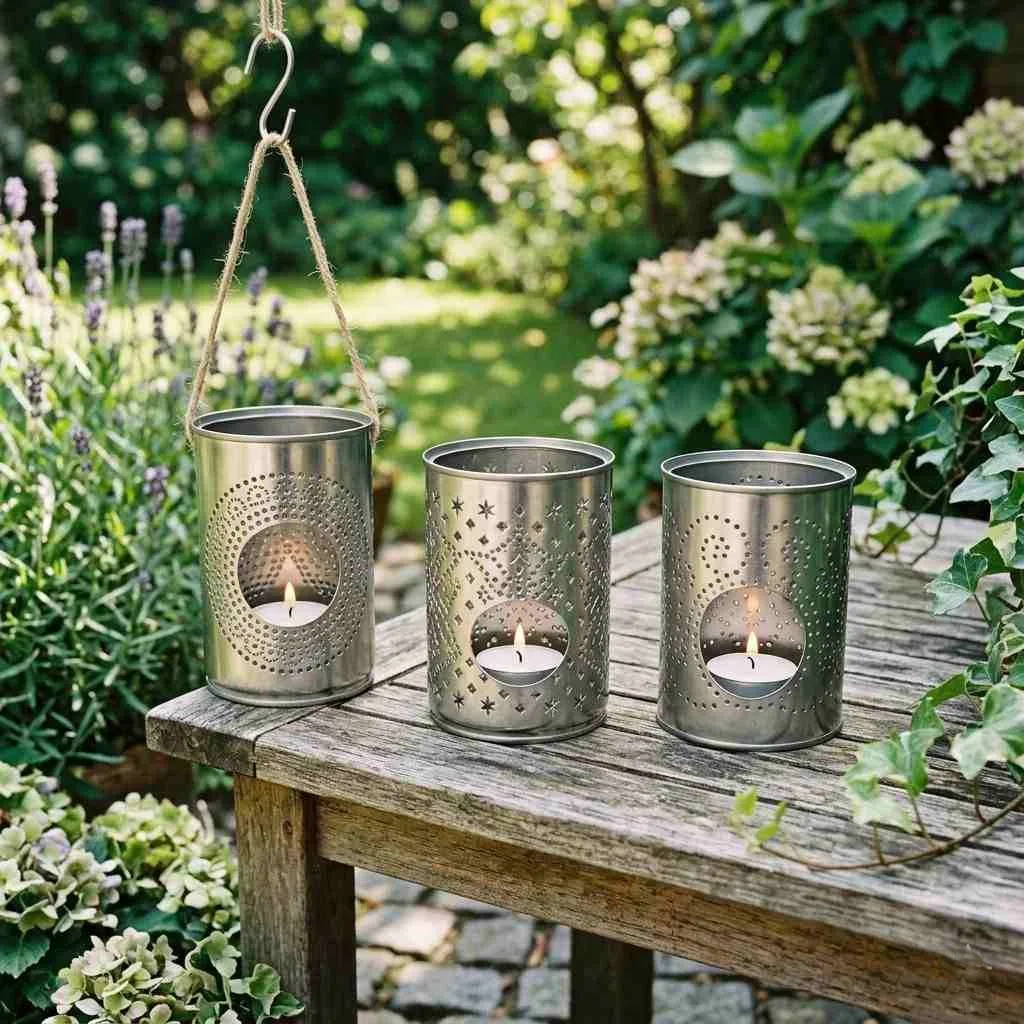 17 Summer Outdoor Decoration Ideas to Transform Your Backyard 3 Craft DIY Tin Can Lanterns