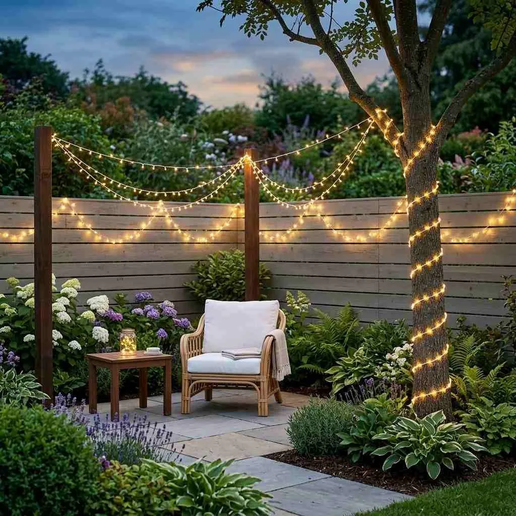 17 Summer Outdoor Decoration Ideas to Transform Your Backyard 2 String Up Dreamy Fairy Lights