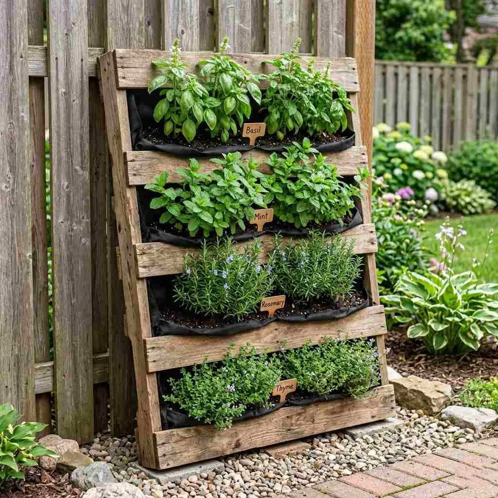 17 Summer Outdoor Decoration Ideas to Transform Your Backyard 15 Build a Vertical Pallet Herb Garden