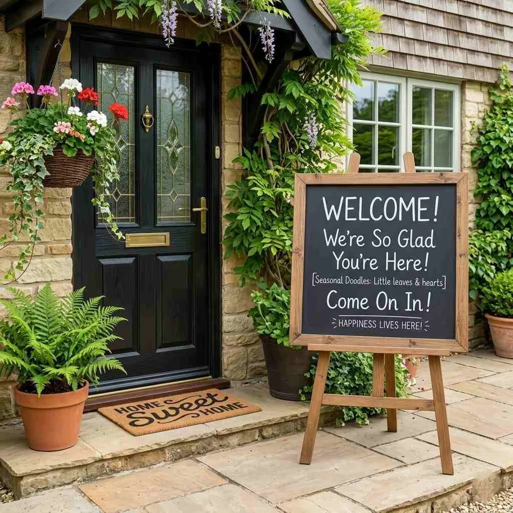 17 Summer Outdoor Decoration Ideas to Transform Your Backyard 18 Greet Guests with a Chalkboard Welcome Sign