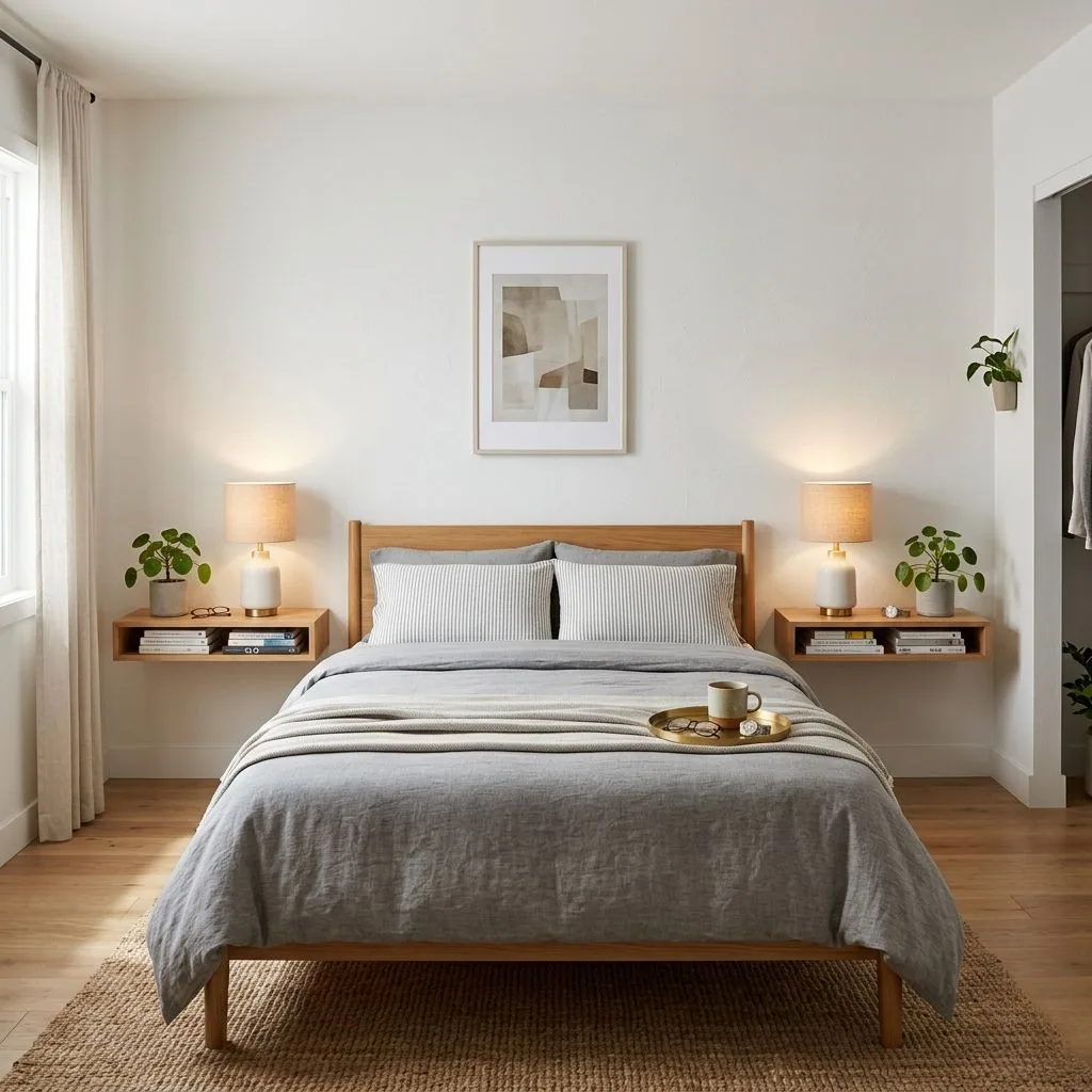 Parallel Bedside Shelving Instead of Nightstands