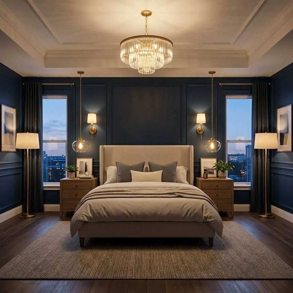 Layered Lighting Symmetry — Ceiling to Floor