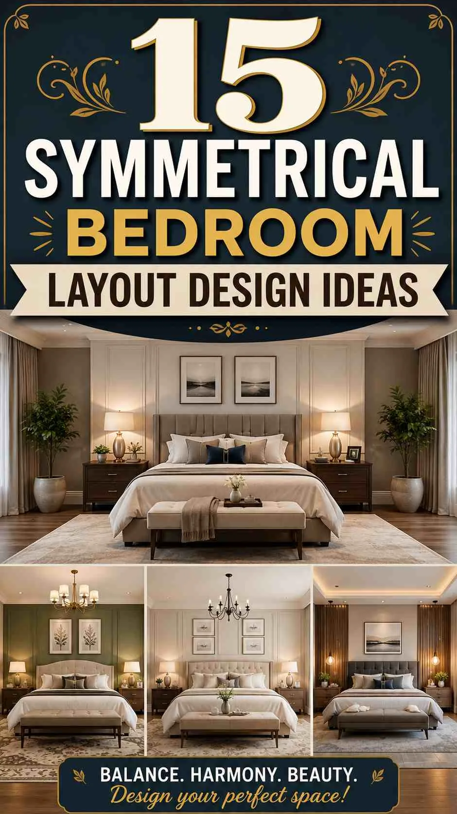 Symmetrical Bedroom Layout Design Ideas