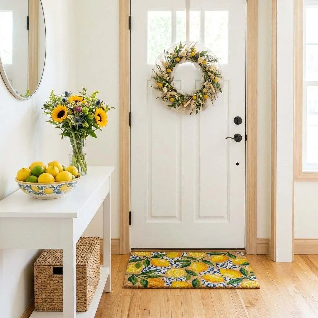 15 Vibrant Summer Home Inspiration Ideas 6 Give Your Entryway a Sunny Summer Welcome Makeover