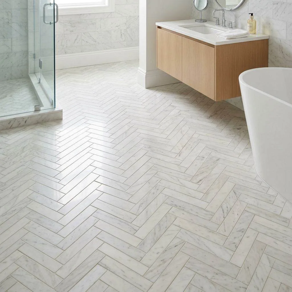 Marble Herringbone Flooring