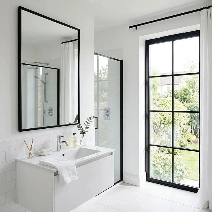 15 Black And White Bathroom Design Ideas 10 Black Framed Mirrors and Windows