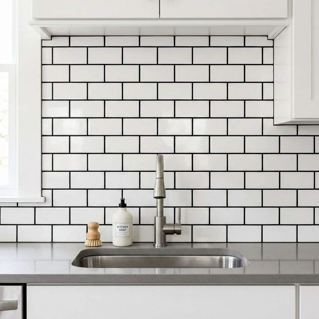 17 Black and White Kitchen Ideas to Transform Your Cooking Space 6 White Subway Tile Backsplash with Black Grout