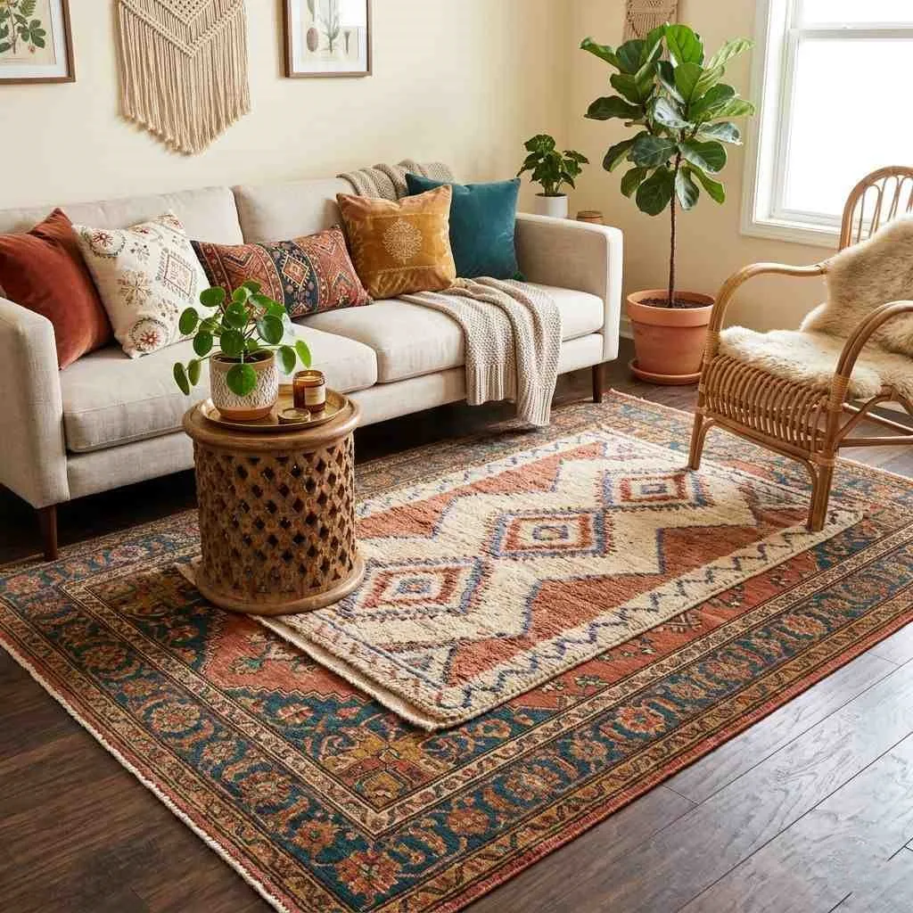 Toss Down a Vintage-Style Patterned Rug