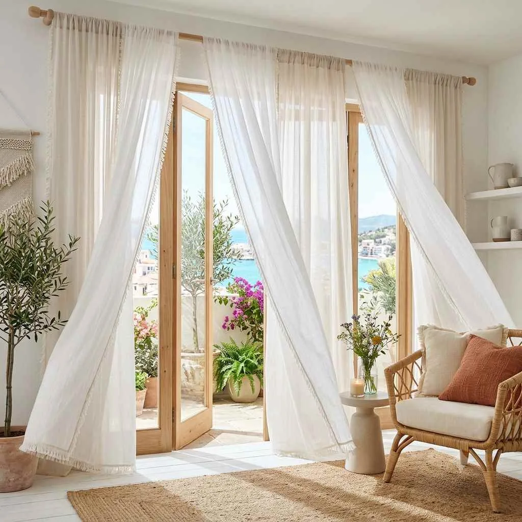 Hang Sheer, Flowing Curtains for a Breezy Feel