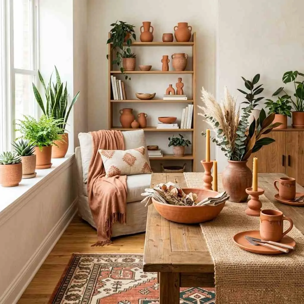 Add Earthy Terracotta Accents Throughout