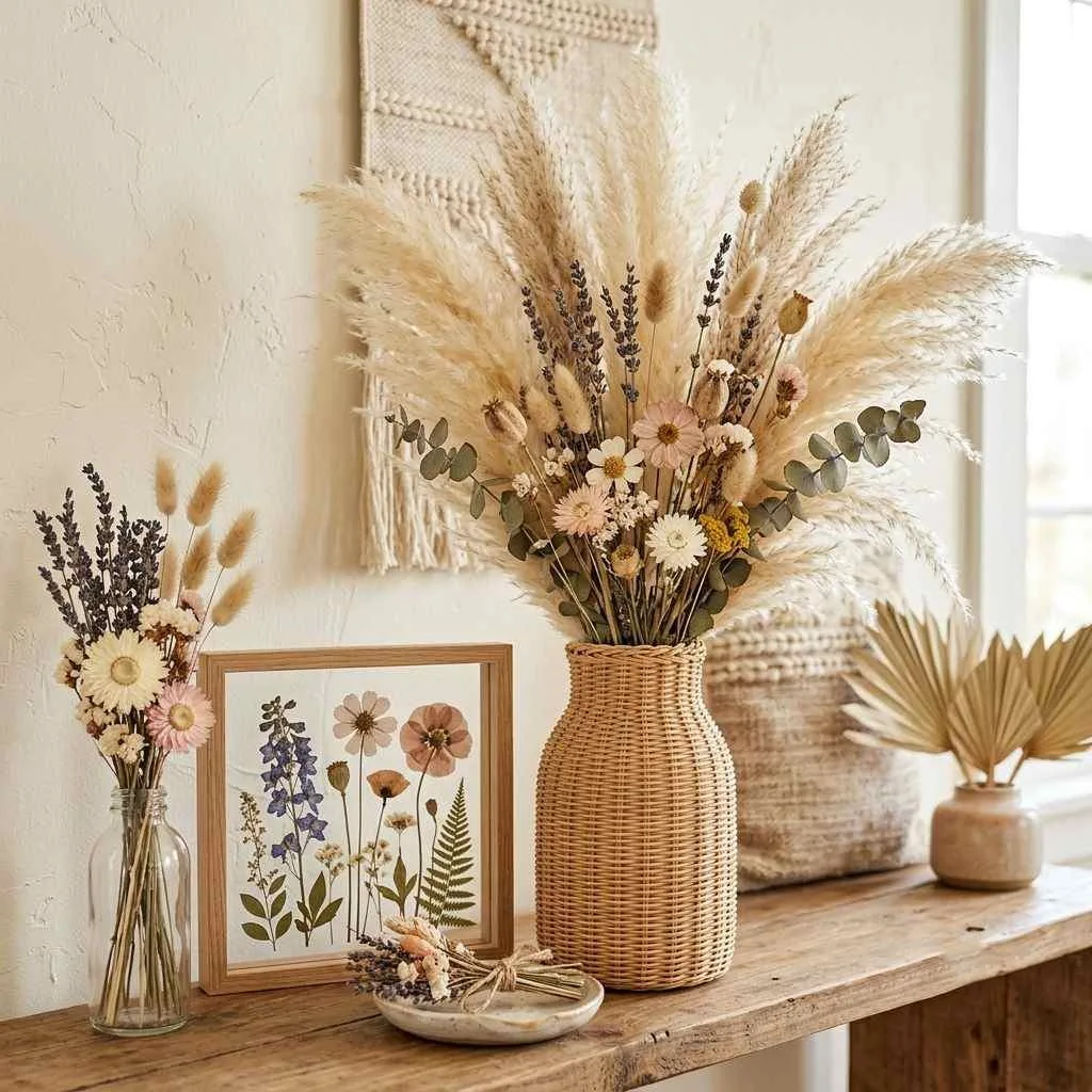 Decorate With Dried Pampas Grass and Wildflowers