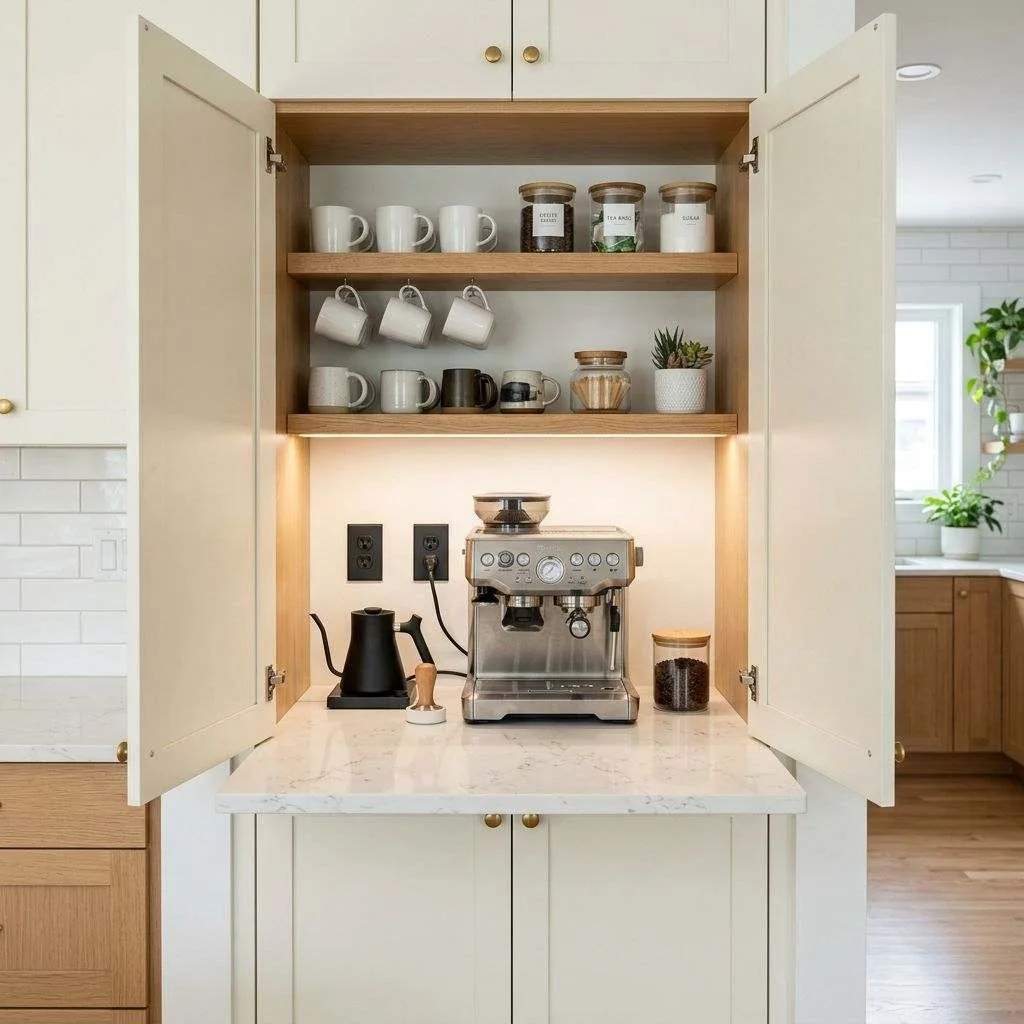 15 Coffee Bar Ideas for Your Kitchen 4 Built-In Nook Conversion