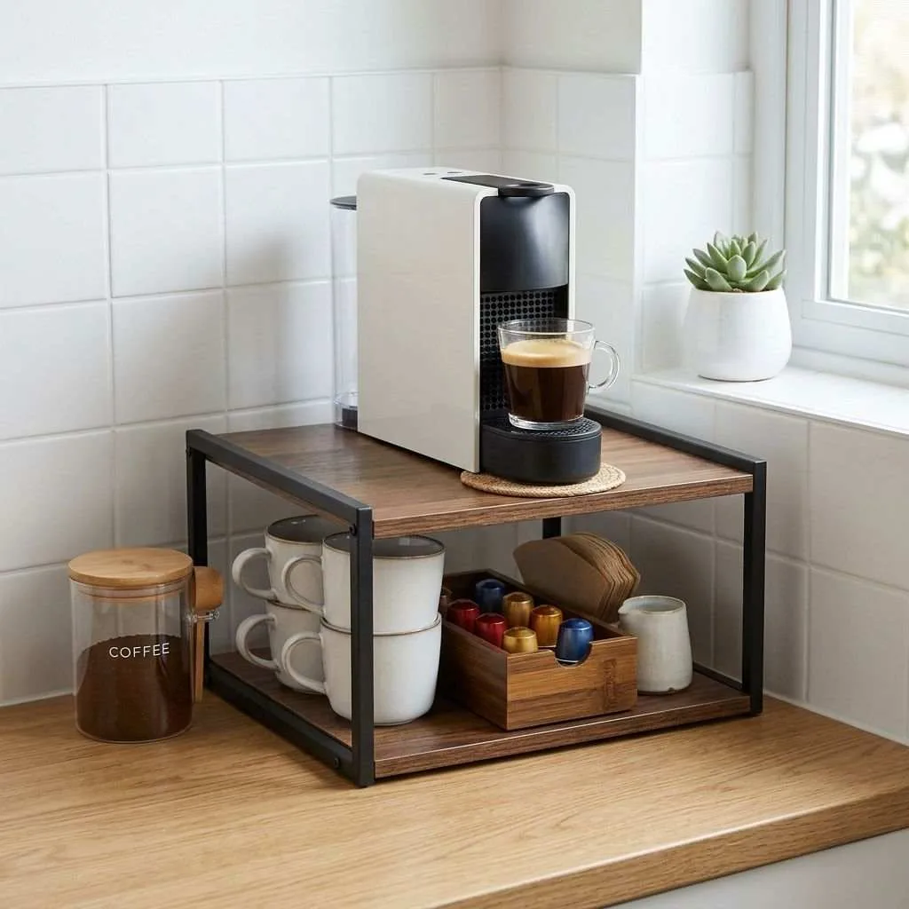 15 Coffee Bar Ideas for Your Kitchen 13 Compact Countertop Caddy