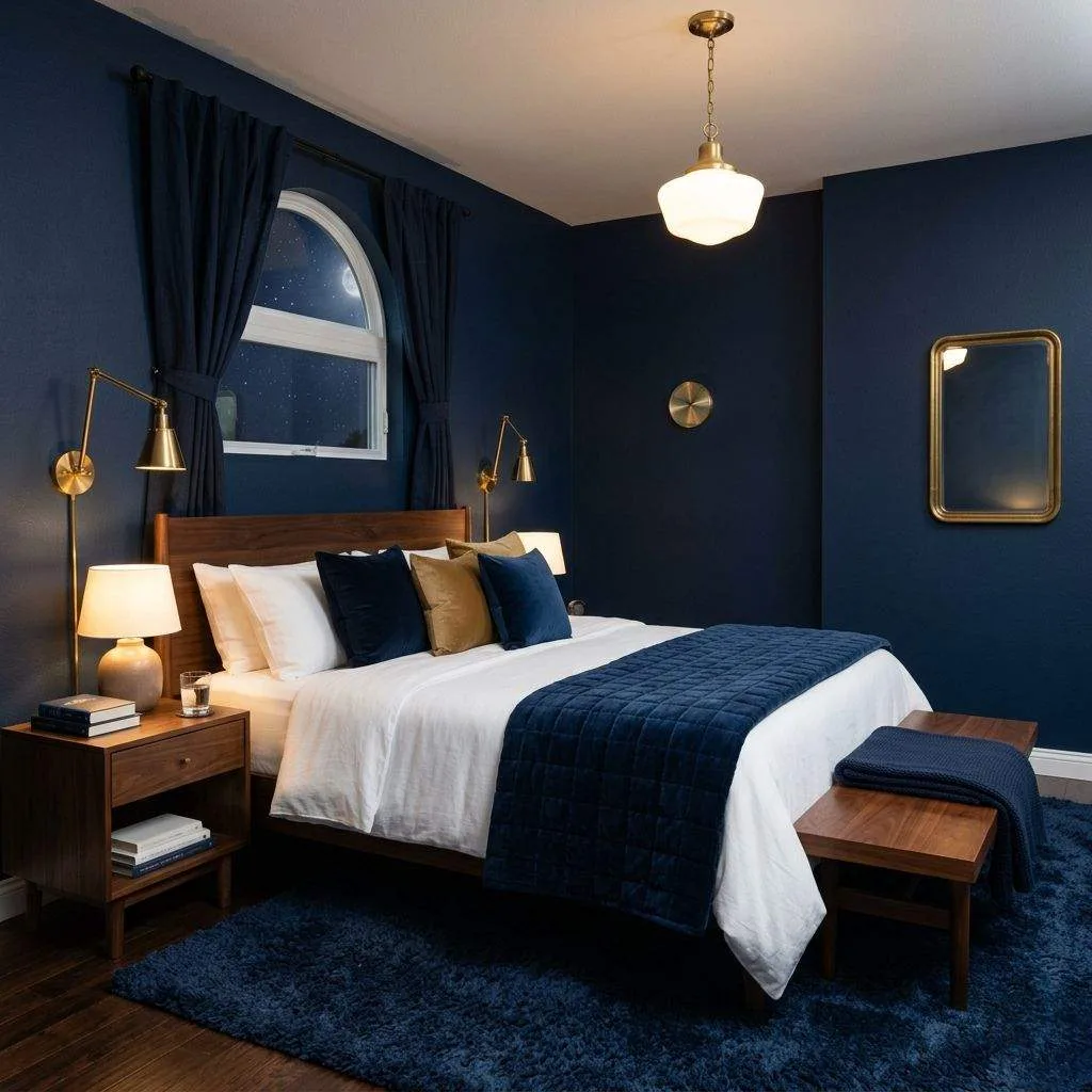 15 Dark Elegant Bedroom Design Ideas That Will Transform Your Sleep Space 2 The Midnight Navy Sanctuary