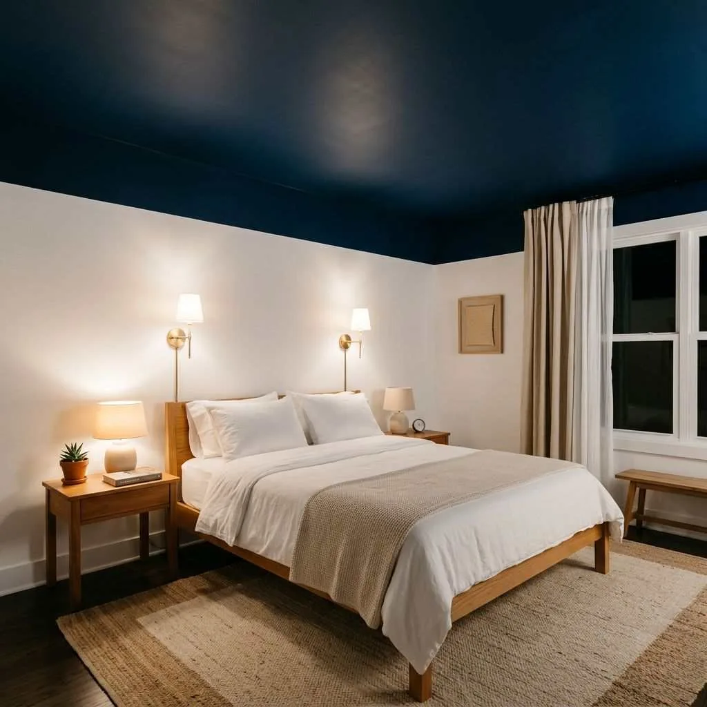15 Dark Elegant Bedroom Design Ideas That Will Transform Your Sleep Space 12 Midnight Ceiling Statement Bedroom