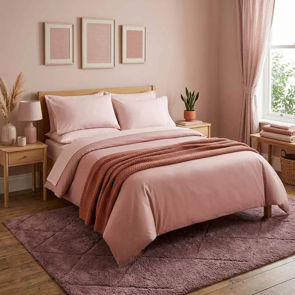 15 Earthy Pink Bedroom Design Ideas 9 Monochromatic Earthy Pink Layers