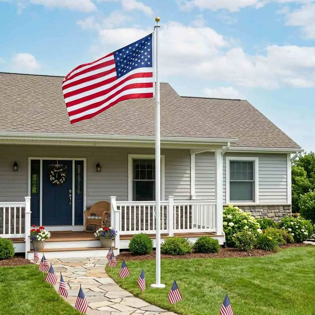 16 Easy 4th of July Porch Ideas to Celebrate in Style 6 Flag Pole with a Proud American Flag