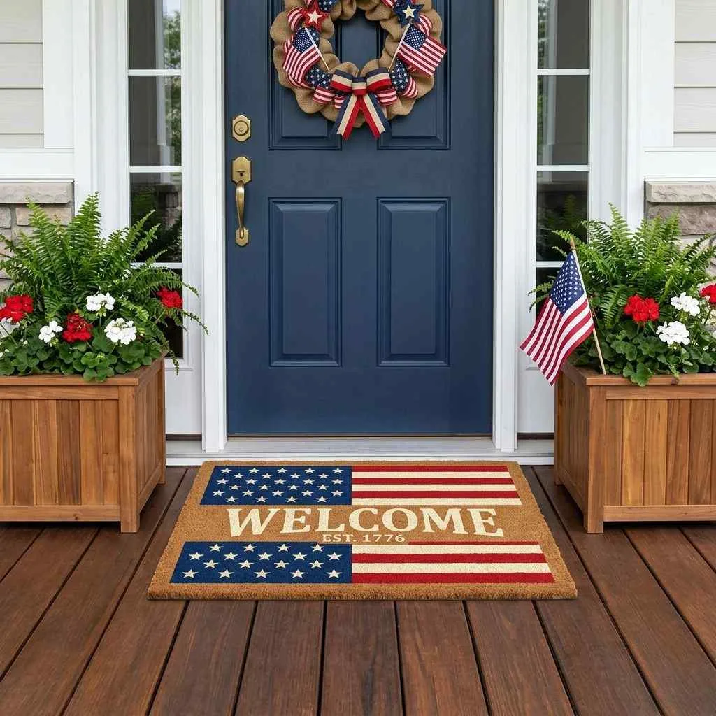 16 Easy 4th of July Porch Ideas to Celebrate in Style 13 Patriotic Doormat