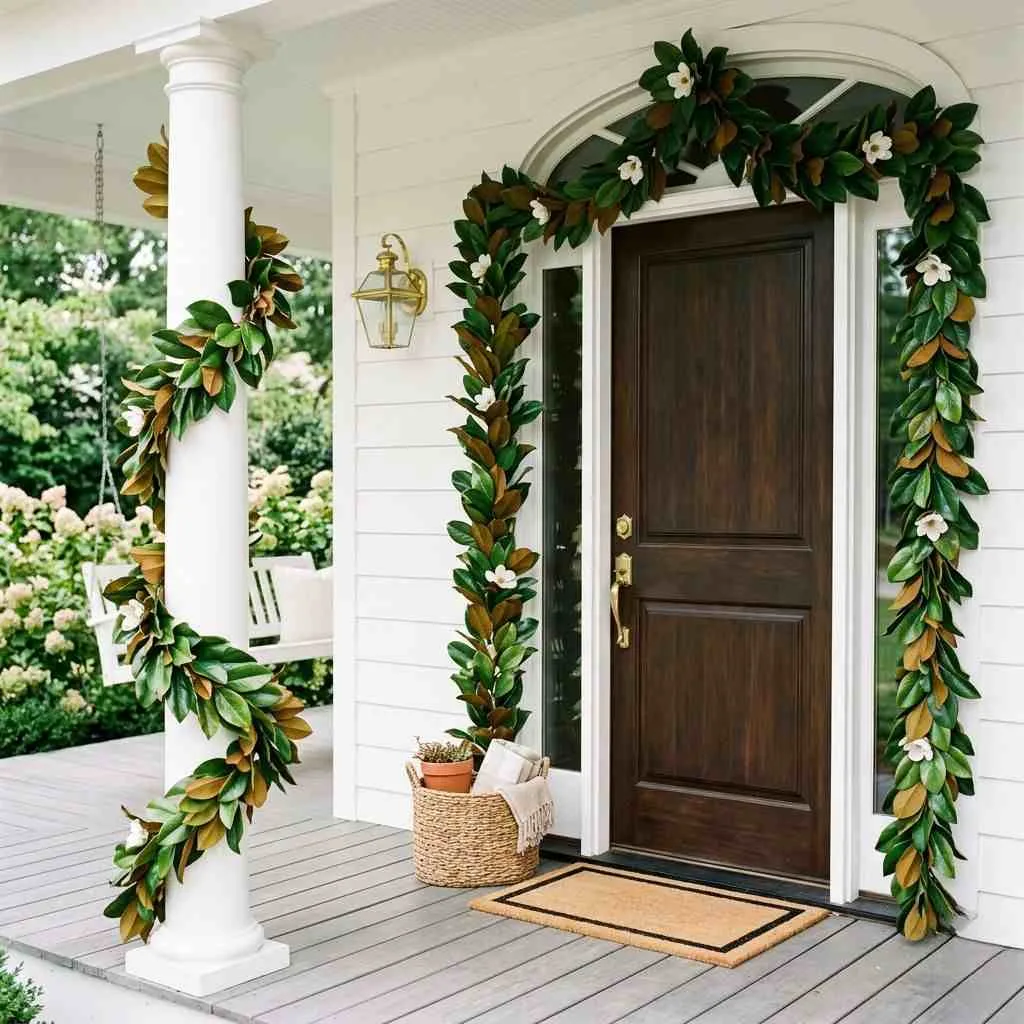 Faux Magnolia Leaf Garland